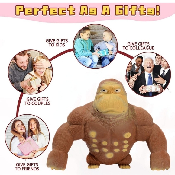 Stretchy Squeeze It Squish It Brown Gorilla Toy - Picture 6 of 8